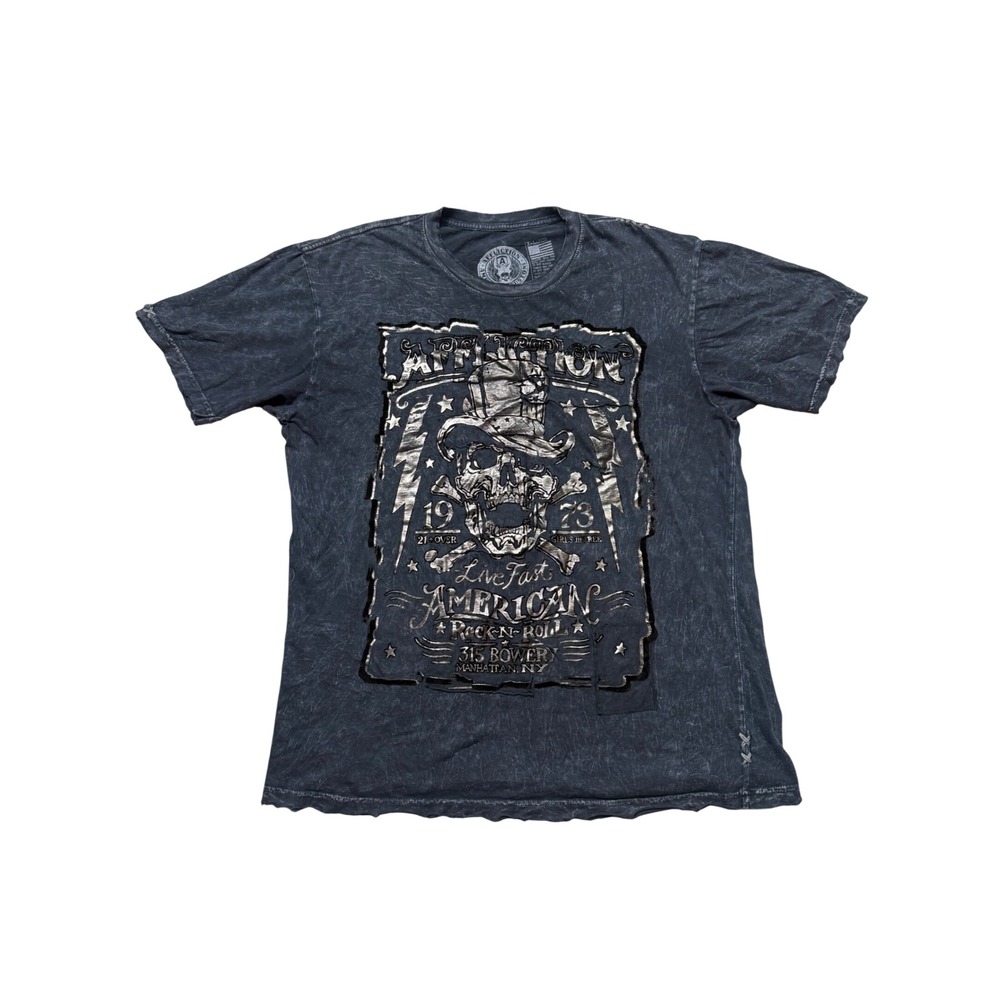 Affliction American Customs Skull Graphic Tee – XL
